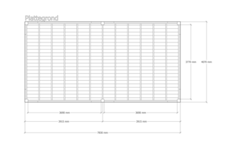 Douglas overkapping 407x783cm + wanden blank Verando, Living